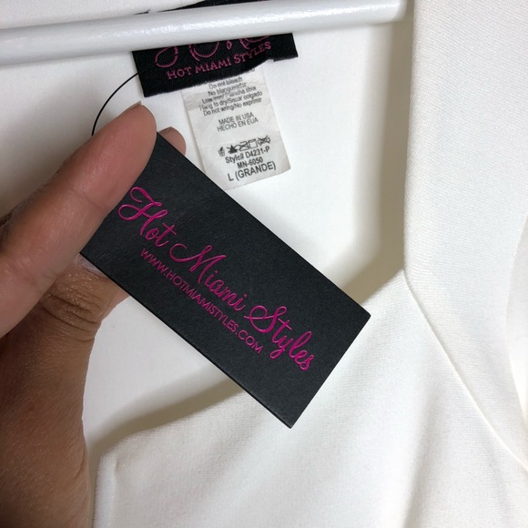 🔥IG fave Hot Miami Styles Ivory BODYCON MIDIDRESS - Picture 4 of 8